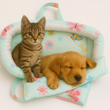 Culcus Pentru Caini Si Pisici De Talie Mica - Model Fluturi