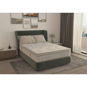 Saltea Cu Memorie Si Arcuri Bambus Super Confort Pocket Multilayer 160X200, Inaltime 25 Cm, Husa Matlasata, Sistem 3D, Manere, Fermitate Medie