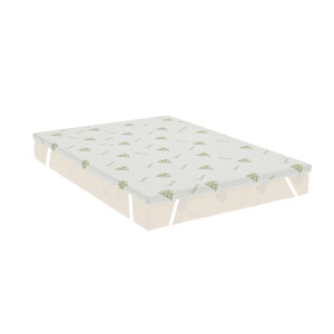 Topper Aloe Vera 120X200X5 Cm, Cu Elastic, Husa Detasabila Si Lavabila, Fermitate Medie