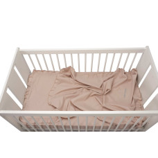 Set Lenjerie Patut Bebe, Bumbac (Cearceaf Pat 60X120, Cearceaf Pilota 80X110, Fata Perna 35X50), Brodata, Cu Volan, Roz