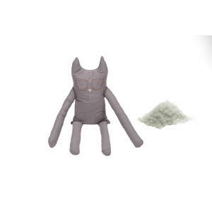 Perna In Forma De Pisica, Bumbac, Umplutura Sare, Gri