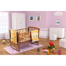 Set Pentru Patut Bebe, Cearceaf Cu Elastic Pentru Saltea 60X120X10, Pernuta 37×55, Pilota 100×105, Aparatori 180X45, Model Honey