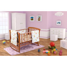 Set Pentru Patut Bebe, Cearceaf Cu Elastic Pentru Saltea 60X120X10, Pernuta 37×55, Pilota 100×105, Aparatori 180X45, Model Jungle