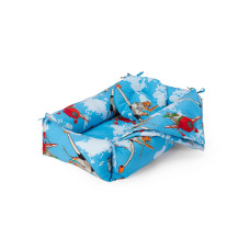 Set Reductor Bebe Nest + Paturica + Pernuta Pentru Formarea Capului Bebelusului, Model Aviator, Albastru