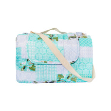 Patura Picnic Voiaj, Impermeabila, Microfibra,, Model Green Flowers, 180X200