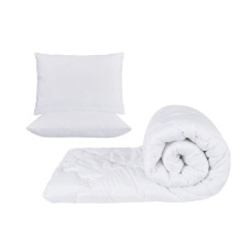 Set Alb, Pilota 180X200Cm 250Gsm + 2 Perne Albe Nematlasate 50X70Cm