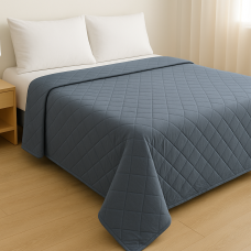 Cuvertura De Pat Velour,, 220X240 Cm, Gri