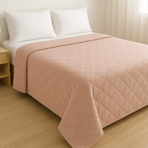 Cuvertura De Pat Velour, 220X240 Cm, Cappucino