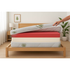 Husa Saltea 180X200X14, Aloe Vera, Matlasata,  Lavabila, Detasabila, Cu Fermoar 4 Laturi