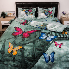 Lenjerie De Pat Digital Print 3D (Butterfly On The Bridge) LenjeriiAleCasei