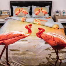 Lenjerie De Pat Digital Print 3D (Flamingo V9) LenjeriiAleCasei