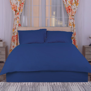Lenjerie Pat Damasc Policoton (Albastru) - - King Size