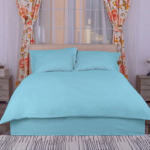 Lenjerie Pat Damasc Policoton (Bleu) - - King Size