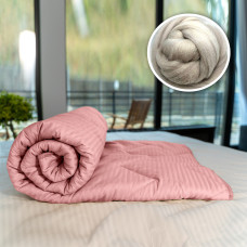 Pilotă Matlasată Lână Damasc 100% Natural - De Iarnă - Pudra - 160Cm X 210Cm