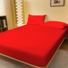 Husa Pat Jerse 100% Bumbac (Rosu) + 2 Fete Perna - 140X200Cm LenjeriiAleCasei