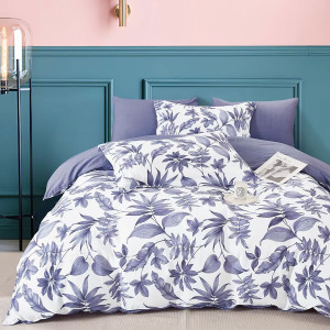 Lenjerie De Pat Percalle Imprimat (Prc101) - King Size 4 Piese