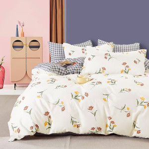Lenjerie De Pat Percalle Imprimat (Prc102) - King Size 4 Piese