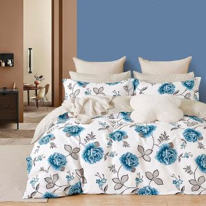 Lenjerie De Pat Percalle Imprimat (Prc103) - King Size 4 Piese