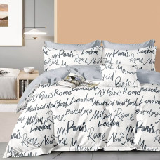Lenjerie De Pat Percalle Imprimat (Prc114) - King Size 4 Piese
