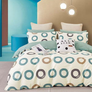 Lenjerie De Pat Percalle Imprimat (Prc151) - King Size 4 Piese
