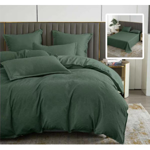 Lenjerie De Pat Natur Uni Baroque 6 Piese Cu Cearsaf (Verde)