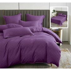 Lenjerie De Pat Natur Uni Stripe 6 Piese Cu Cearsaf (Mov) LenjeriiAleCasei