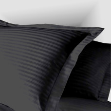 Față Pernă Damasc 100% Bumbac - Negru - Standard (50Cm X 70Cm)
