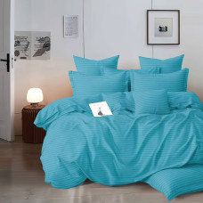 Lenjerie De Pat Damasc Horeca (Gros) - Turcoaz - King Size Cu Husă
