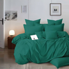 Lenjerie De Pat Damasc Horeca (Gros) - Verde - King Size Cu Husă