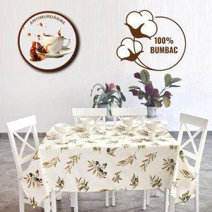 Față De Masă Antimurdărire 100% Bumbac - 120 Cm X 160 Cm