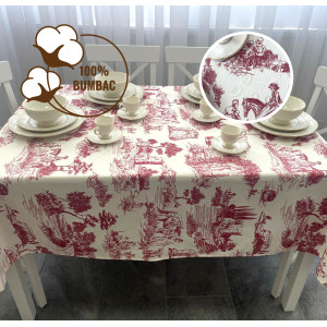 Față De Masă Antimurdărire 100% Bumbac - Diametru 180Cm
